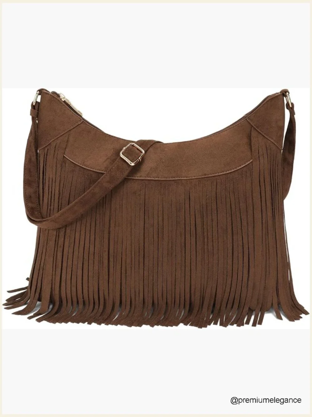Vintage Suede Tassel Hobo Bag Crossbody Shoulder Purse Boho